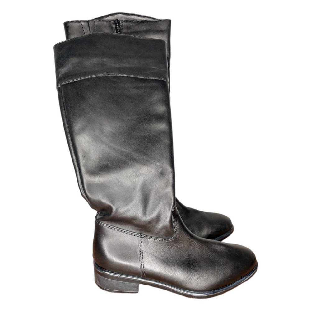 Italian Shoemakers Black Leather Riding Boots NWT Size 6.5